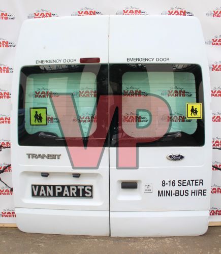 Ford Transit Mk7 Minibus - Semi-Hi Rear Doors w/ Window Glass White PAIR